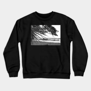 At the Dock, Black and White Crewneck Sweatshirt